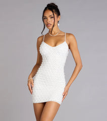 Alexa Rhinestone And Pearl Lace-Up Mini Dress