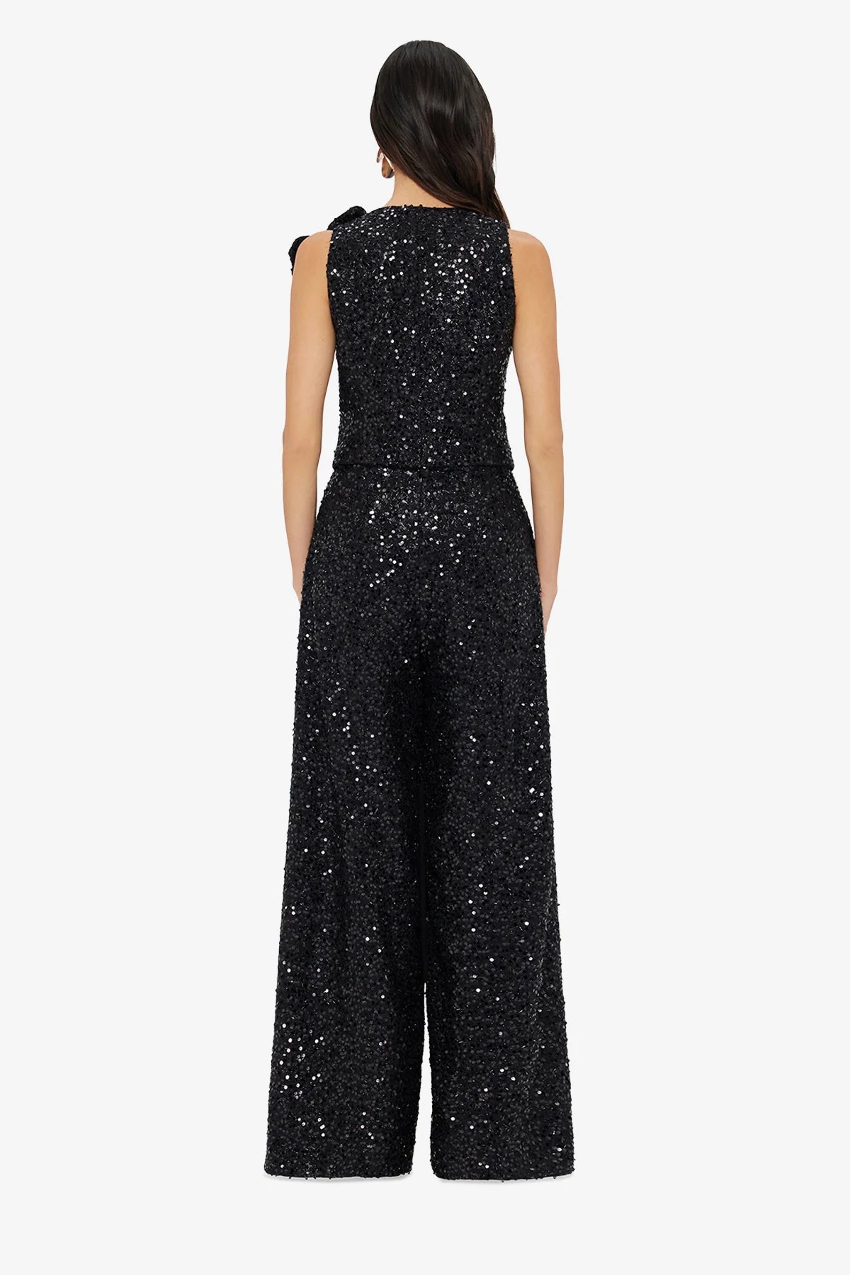 Anna-May Sequin Vest - Onyx